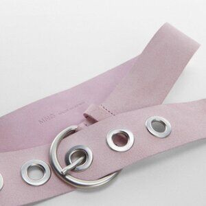 Mango Hoop leather belt pastel pink size L NWT